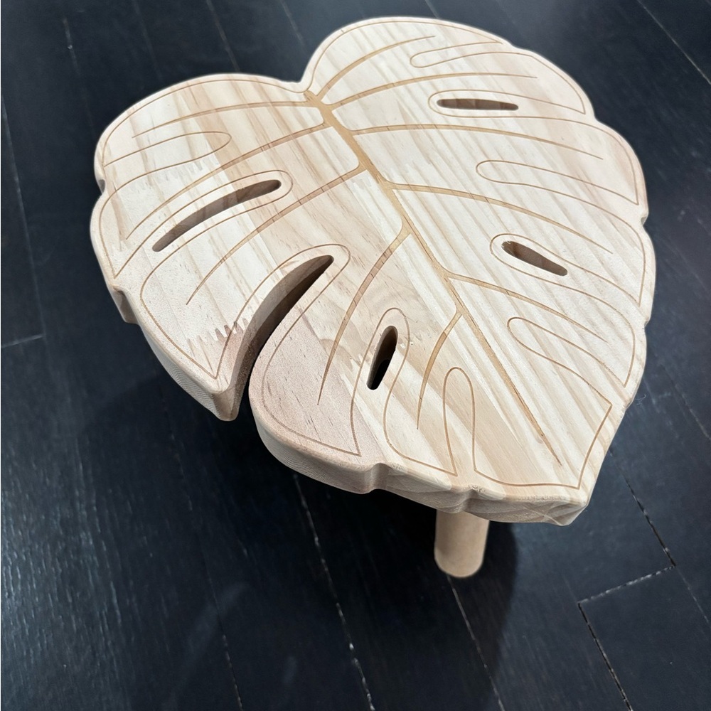 Leaf-Shaped Wooden Stool